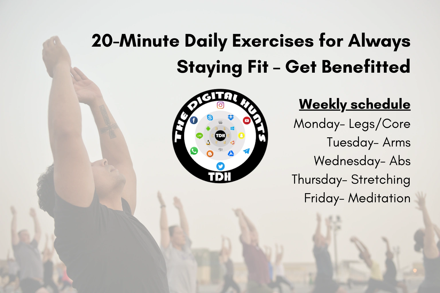 weekly workout schedule for fitness and health