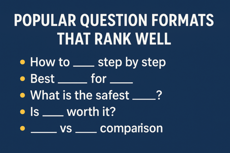 Popular Question Formats That Rank Well