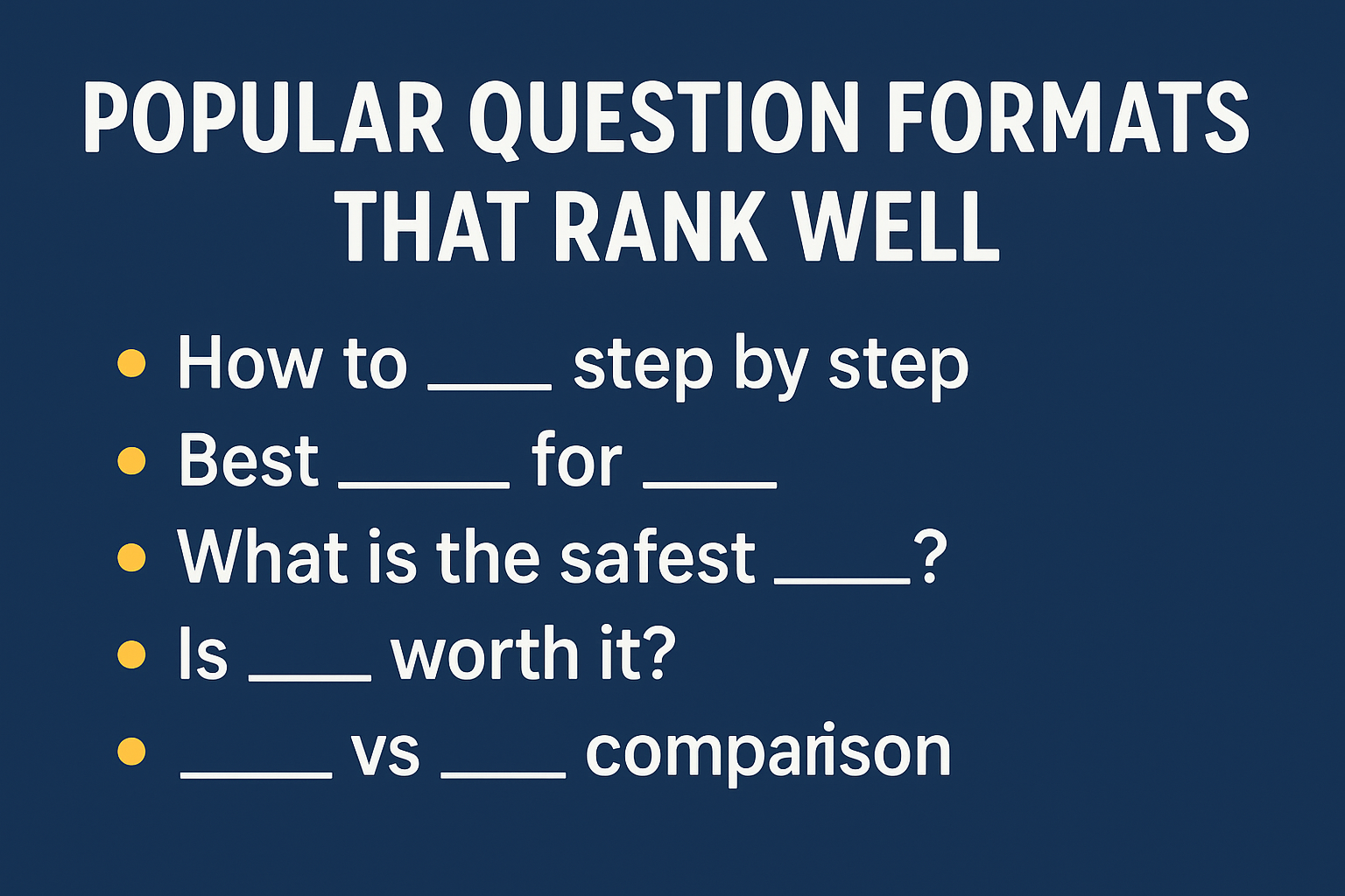 Popular Question Formats That Rank Well