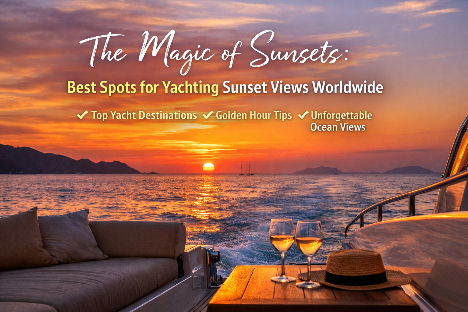 The Magic of Sunsets: Best Spots for Yachting Sunset Views Around the World with Golden Hour Sailing, Luxury Routes, and Scenic Horizons