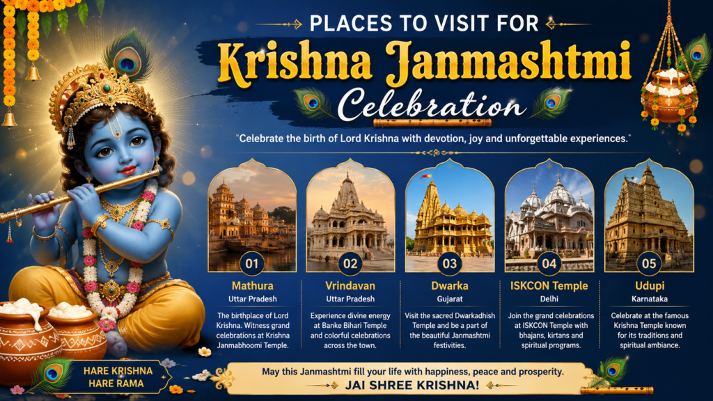 Places for Krishna Janmashtami Celebration