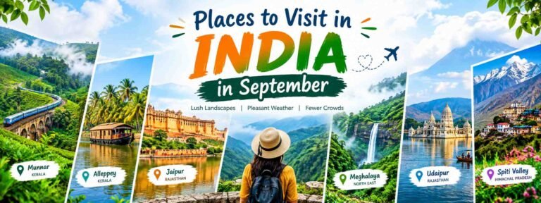Places to Visit in India During September, including Skies, Lakes and Green Hills