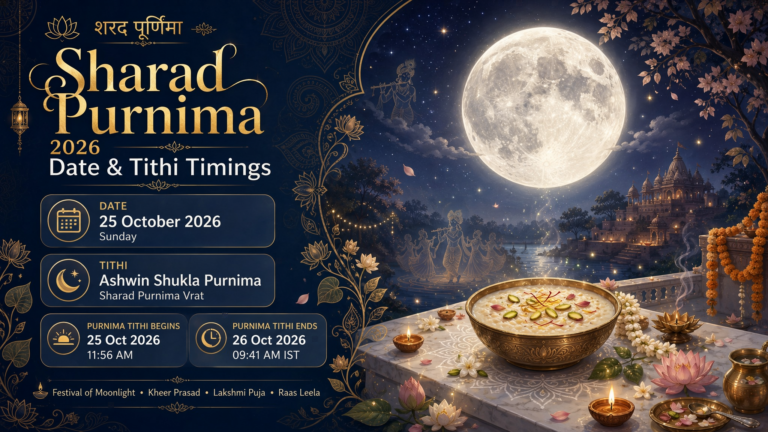 Sharad Purnima 2026 Date: Complete Guide with Timings, Significance & Rituals